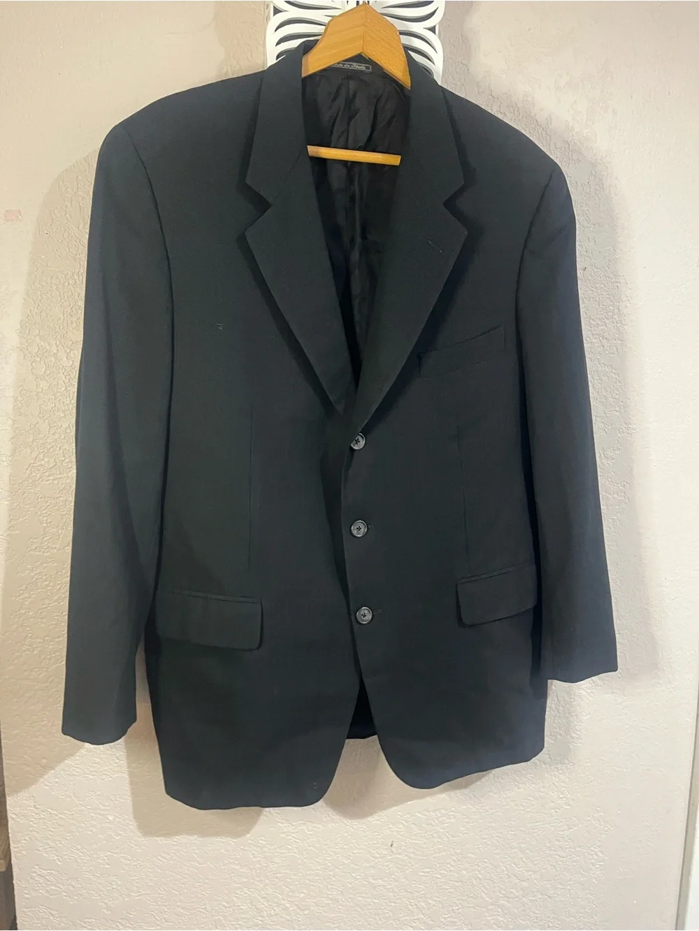 Saks Fifth Avenue Men's Black Three-Button Suit Jacket